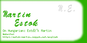 martin estok business card